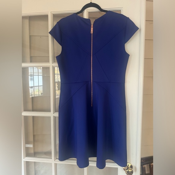 Ted Baker Blue Cap Sleeve Royal Blue Dress NWOT - Picture 6 of 8